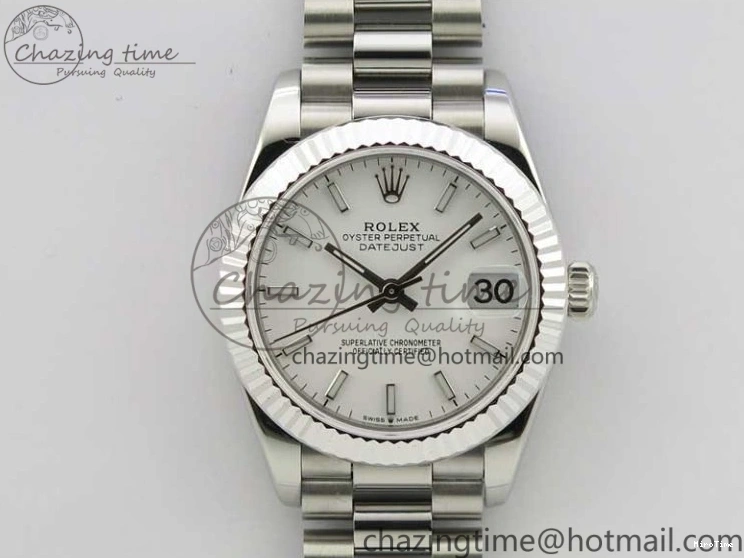 MiroTime 0322 Lightweight Datejust 31mm 278275 SS BP Maker Best Edition White Stick Markers Dial on SS President Bracelet 3100